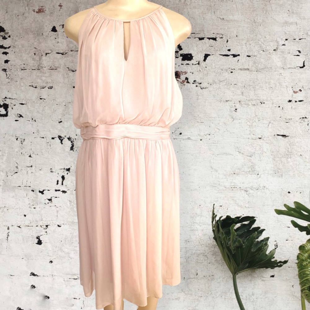 Adrianna Papell Halter Chiffon Cocktail Dress